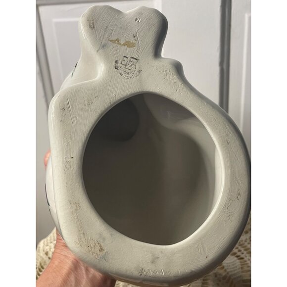 Vintage ELPA Alcobaca Portugal White Ceramic Cat Blue Glass Eyes - Picture 6 of 14